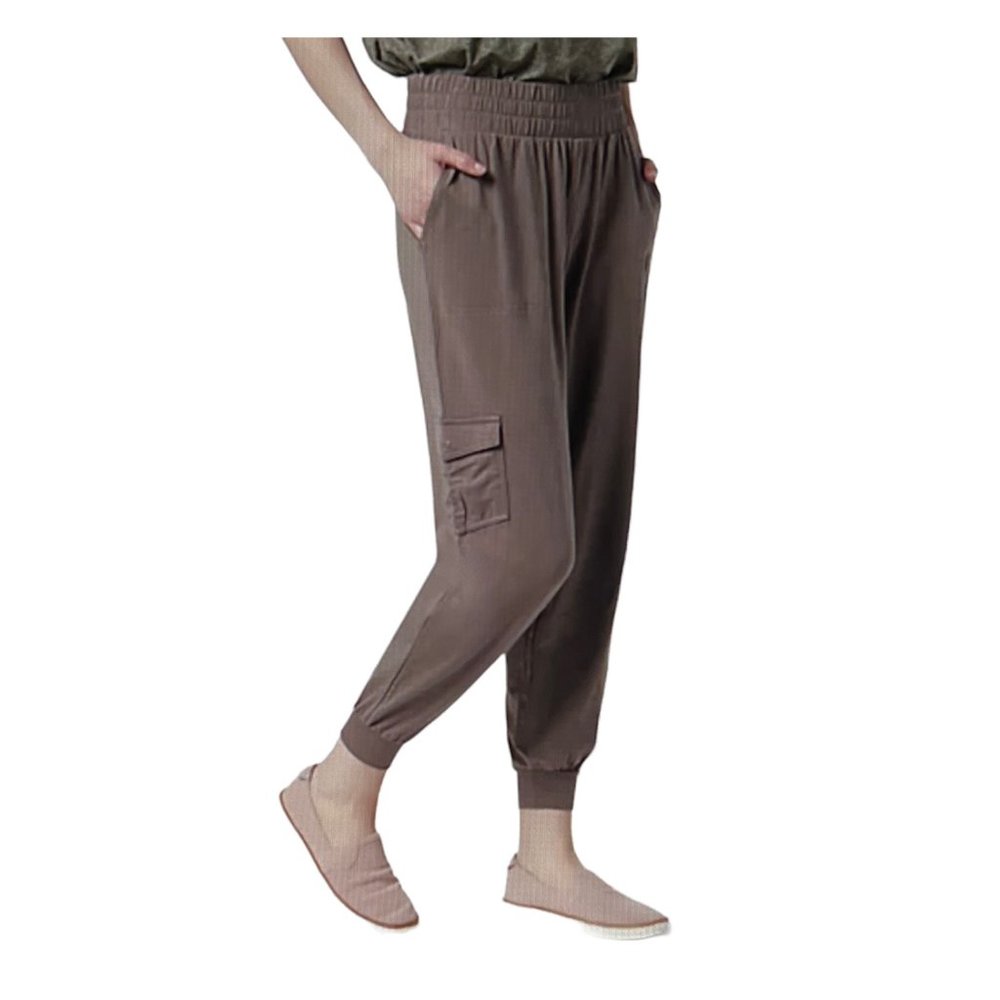 Anybody Cozy Knit Cargo Joggers Women's Pants w Pockets 1X Cocoa Brown New